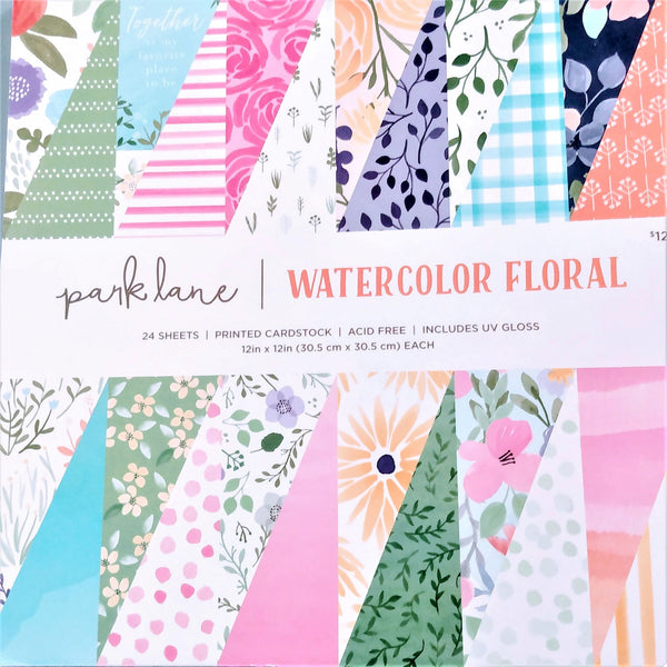 Park Lane - 12x12 Stack Watercolor Floral Paper Packs