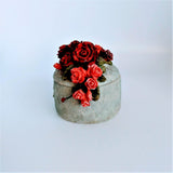 Montefiori Resin Red Rose’s Trinket Box Blue/Gray Background