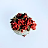 Montefiori Resin Red Rose’s Trinket Box Blue/Gray Background