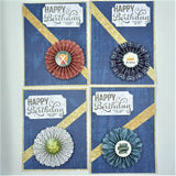 Set of 4 Happy Birthday Blank Notecard  With Envelopes